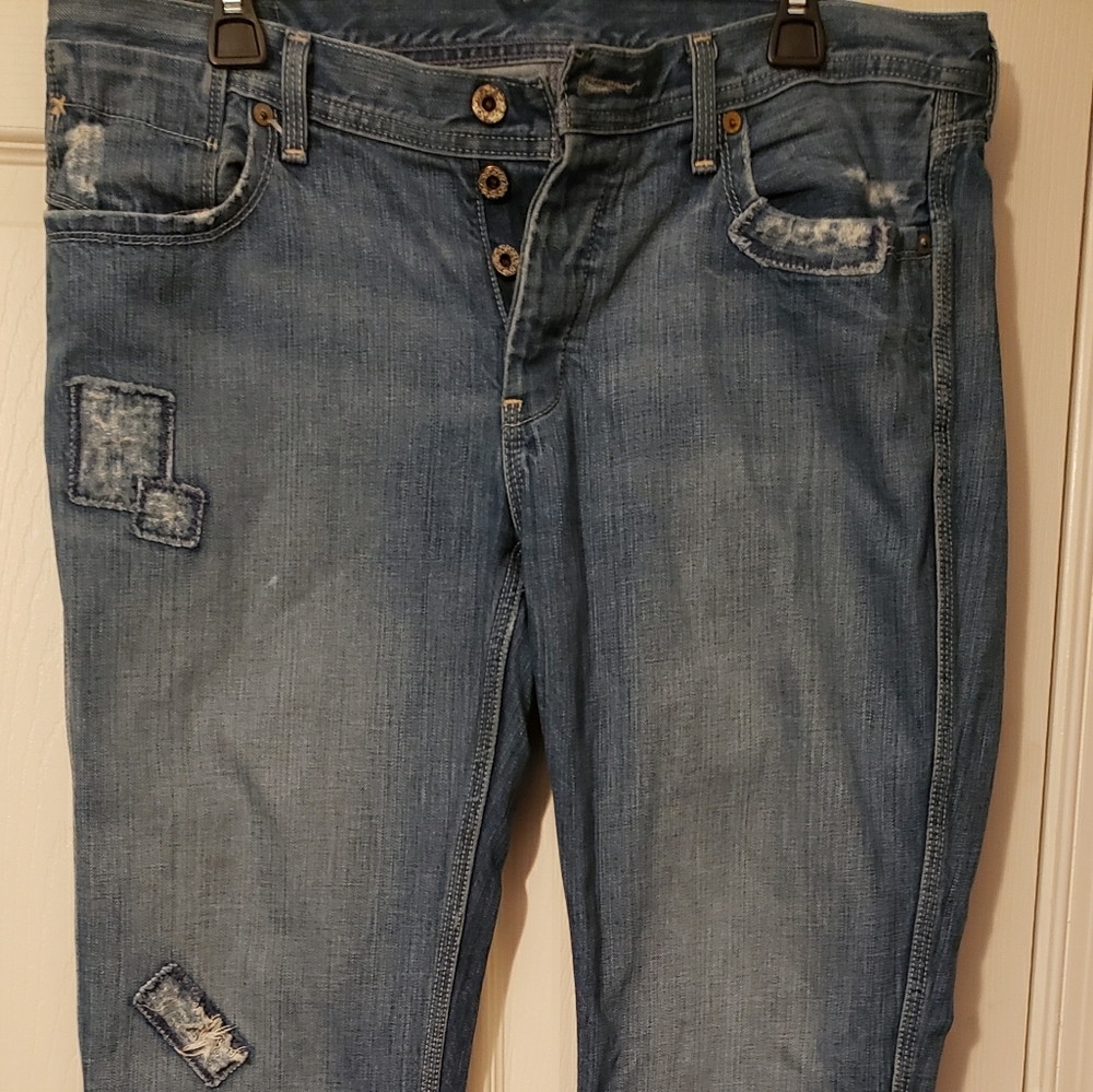 No 67 Distressed Patchwork Jeans